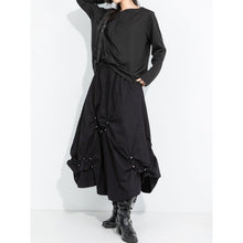 Load image into Gallery viewer, Women's Elastic-waist  Rivet Detail Asymmetrical Hem Balloon Skirt
