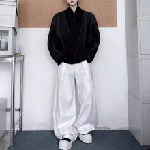 Load image into Gallery viewer, Retro Striped V-neck Diagonal Button Knit Cardigan
