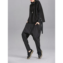 Load image into Gallery viewer, Women's Asymmetrical Button High Neck Loose Sweatshirt
