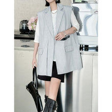 Load image into Gallery viewer, Womens Large Pocket Dropped Shoulder Sleeveless Blazer Vest
