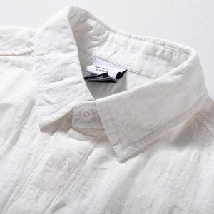 Jacquard Loose Casual Short-sleeved Shirt
