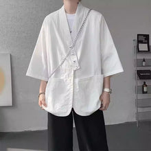 Load image into Gallery viewer, Diagonally Buttoned Loose Cardigan Shirt
