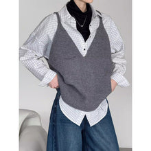Load image into Gallery viewer, V-neck Loose Sleeveless Knitted Vest
