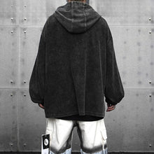 Load image into Gallery viewer, Patchwork Washed Distressed Zipper Retro Sweatshirt
