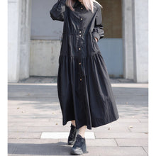Load image into Gallery viewer, Black Loose Long-sleeved Dress
