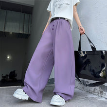 Load image into Gallery viewer, Scimitar Button Loose Casual Wide-leg Pants
