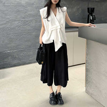 Load image into Gallery viewer, Pleated Loose Irregular Sleeveless Shirt Vest
