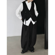 Load image into Gallery viewer, Women's Asymmetrical Diagonal Button Curved Hem Sleeveless Vest
