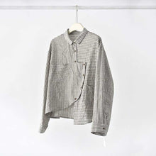 Load image into Gallery viewer, Japanese Asymmetrical Retro Striped Color-blocked Shirt
