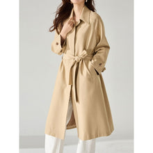 Load image into Gallery viewer, Breathable Long Lightweight Linen Rayon Draped Trench Coat
