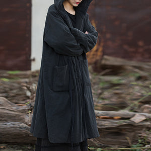 Thickened Warm Hooded Mid-length Cotton Coat