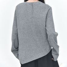 Load image into Gallery viewer, Women's Color-blocked Patchwork Faux Two-piece Pointed Hem Thin Sweater

