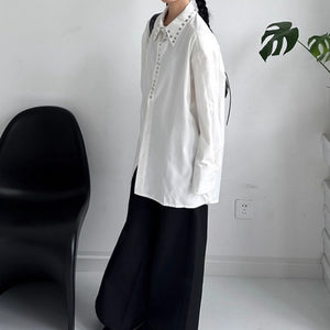 Rivet Loose Casual Padded Shoulder Shirt