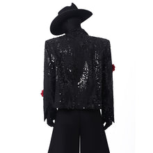 Load image into Gallery viewer, Sequined 3D Flower Stage Jacket
