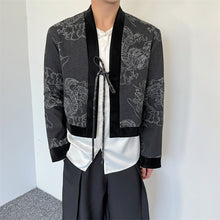 Load image into Gallery viewer, Vintage Jacquard Patchwork Dragon Pattern Denim Jacket
