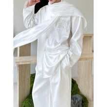 Load image into Gallery viewer, Satin Ribbon Loose Long-Sleeved Shirt
