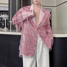 Load image into Gallery viewer, Lapel Casual Sequined Tassel Blazer
