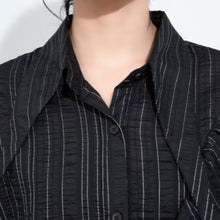 Load image into Gallery viewer, Women's Plus Size Asymmetric Layered Striped Loose Shirt
