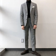 Load image into Gallery viewer, Woolen Suit Casual Slim Fit Plaid Jacket
