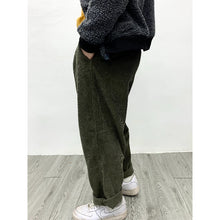 Load image into Gallery viewer, Heavyweight Washed Corduroy Pleated Loose Wide-leg Straight Trousers
