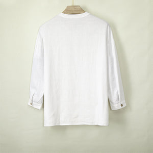 Round Neck Casual Three-quarter Sleeve T-shirt