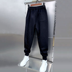 Starry Rhinestone Cuffed Sweatpants