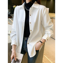 Load image into Gallery viewer, Spring and Autumn Thickened Solid Color Loose Shirt
