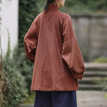 Load image into Gallery viewer, Loose Cotton Cross Front Hanfu Kimono Cardigan

