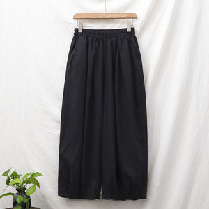 Cotton And Linen Loose Wide-leg Casual Big Bloomers