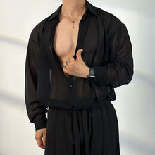 Load image into Gallery viewer, 【50 Shades of Black】Transparent Tulle Loose Shirt
