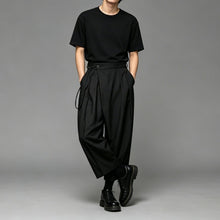 Load image into Gallery viewer, Japanese High-Waisted Wide-Leg Cropped Trousers
