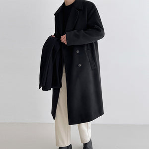Woolen Mid-length Loose Windbreaker Coat