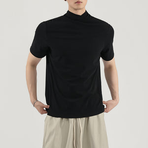 Straight Shoulder Jumpsuit Collar Knitted Slim Fit T-shirt