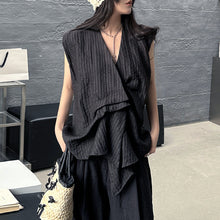 Load image into Gallery viewer, Pleated Loose Irregular Sleeveless Shirt Vest
