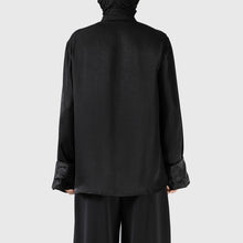 Load image into Gallery viewer, Stand-up Collar Embroidered Diagonal Placket Shirt
