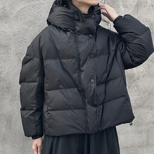 Stand Collar Hooded Loose Jacket