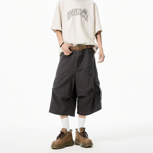American Loose Straight Knee-length Casual Pants
