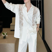 Load image into Gallery viewer, French Lace Panelled Cut-out Shirt
