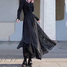 Load image into Gallery viewer, High Waist Lace Embroidered A-line Skirt
