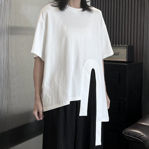 Loose Irregular Slit T-shirt