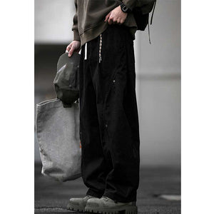 Vintage Double Pleat Wide-leg Drawstring Scimitar Pants