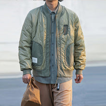 Load image into Gallery viewer, Contrast Color Diamond Pattern Thick Warm Cotton Jacket
