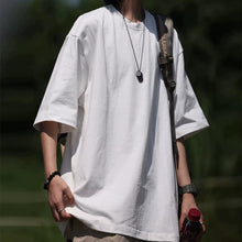 Load image into Gallery viewer, 320g Japanese style Solid Color Loose Casual T-shirt
