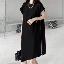 Load image into Gallery viewer, Side Zip Short Sleeve T-Shirt Dress
