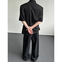 Load image into Gallery viewer, Asymmetrical Shoulder Pad Design Short-Sleeve Shirt
