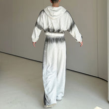 Load image into Gallery viewer, Retro Gradient Color Hooded Short Sweatshirt Wide-leg Pants Two-piece Set

