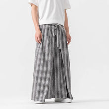 Load image into Gallery viewer, Vintage Striped Linen Thin Loose Wide Leg Culottes
