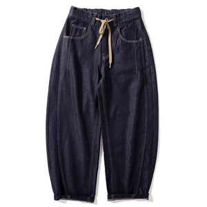 Scimitar-cut Denim Carrot Pants