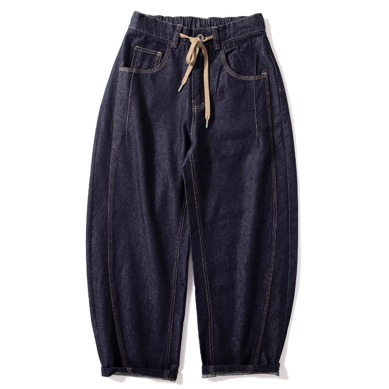 Scimitar-cut Denim Carrot Pants
