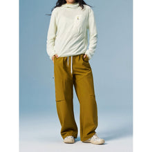 Load image into Gallery viewer, Fluffy Fleece Contrast Zipper Chest Pocket High Neck Hooded Pullover
